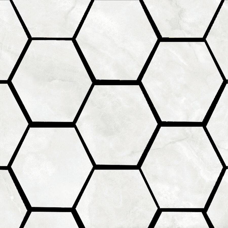 Mozaiek Pamesa Lux Noor White 32,5x22,5 cm Hexagon Gepolijst Wit (Prijs Per Stuk)