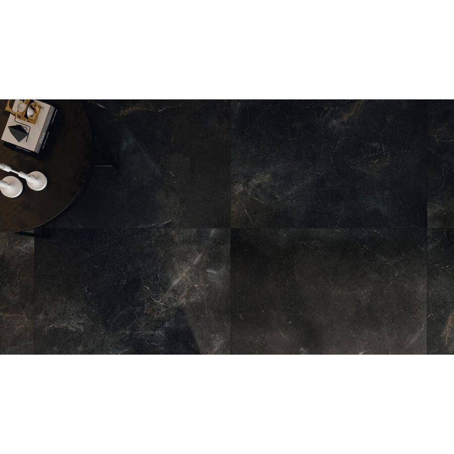 Vloertegel Porcelaingres Royal Stone Slab 120x270 cm Mat Zwart (Prijs Per M2)