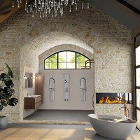 MONDIAZ AIVY 120cm badmeubel Mocha, wastafel Talc solid surface links 1 kraangat (AI-351631TALC-SI - AI-M120MOLI)