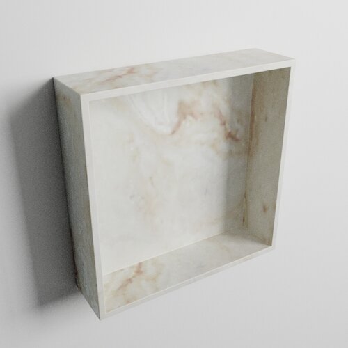 MONDIAZ EASY Nis 29,5x29,5cm in solid surface kleur Frappe. 1 vak  geschikt voor in- of opbouw 