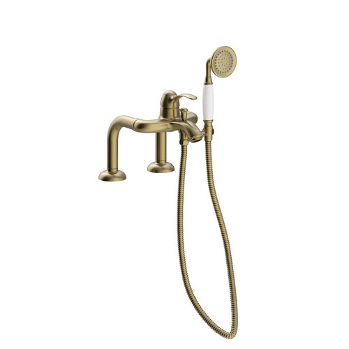 Badrandkraan Tres Clasic Mengkraan Opbouw Incl. Handdouche Verouderd Messing Mat 