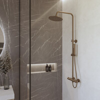 Opbouw Thermostatische Regendoucheset Wiesbaden Caral Geborsteld Brons Koper