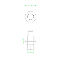 Afbouwdeel IVY Tribe Doorstroom inbouwstopkraan Symmetry Met Rond Rozet Geborsteld RVS316 Mat Koper PVD