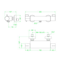 Douchethermostaatkraan IVY Pact Opbouw Cooltouch Chroom