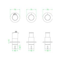 Afbouwdeel IVY Pact Inbouwthermostaat 2 Stopkranen Symmetry Met Ronde Rozetten Geborsteld Nickel PVD