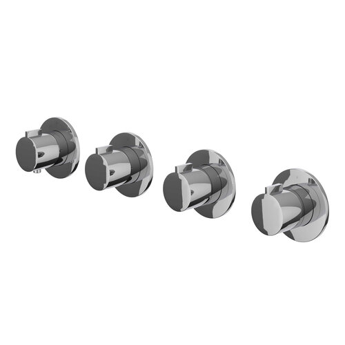 Afbouwdeel IVY Pact Inbouwthermostaat 3 Stopkranen Symmetry Met Ronde Rozetten Chroom 