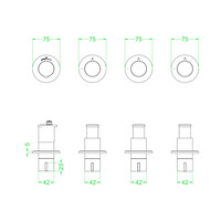 Afbouwdeel IVY Pact Inbouwthermostaat 3 Stopkranen Symmetry Met Ronde Rozetten Geborsteld Nickel PVD