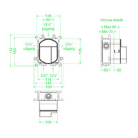 Inbouwbox IVY tbv Inbouw Thermostaat 1 Stopkraan Donker Blauw