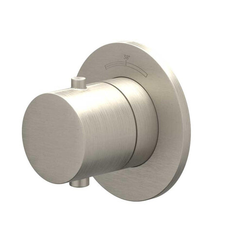 Afbouwdeel IVY Bond Inbouwthermostaat Symmetry Met Rond Rozet Geborsteld Nickel PVD 