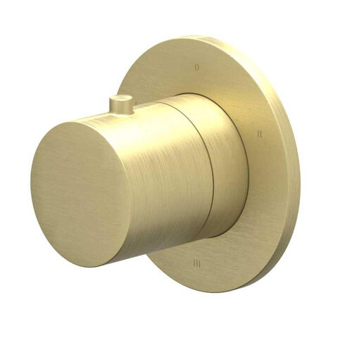Afbouwdeel IVY Bond 3-Weg Stop-Omstel Symmetry Met Rond Rozet Geborsteld Mat Goud PVD 