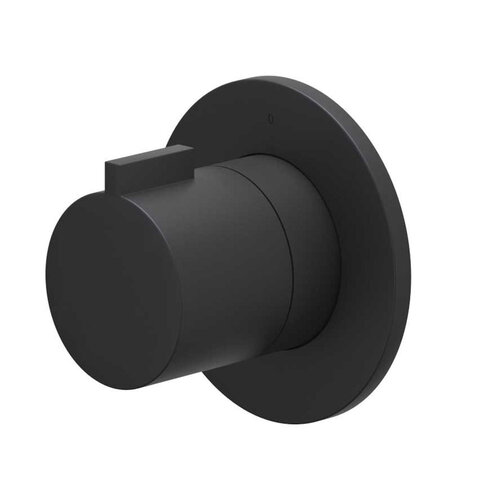 Afbouwdeel IVY Pact Flow-Through Stopkraan Symmetry Met Rond Rozet Mat Zwart PED 