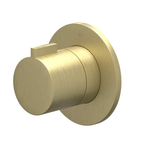 Afbouwdeel IVY Pact Flow-Through Stopkraan Symmetry Met Rond Rozet Geborsteld Mat Goud PVD 