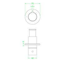 Afbouwdeel IVY Bond Flow-Through Stopkraan Symmetry Met Rond Rozet Geborsteld Nickel PVD