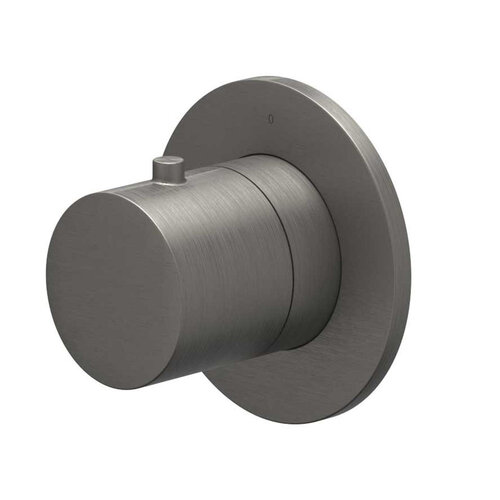 Afbouwdeel IVY Bond Flow-Through Stopkraan Symmetry Met Rond Rozet Geborsteld Metal Black PVD 