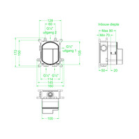 Inbouwbox IVY tbv Inbouwthermostaat 2-weg Stop-Omstel Donker Blauw