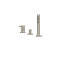 Badrandcombinatie IVY Bond 3-gats Mengkraan Met Uittrekbare Handdouche Zonder Uitloop Geborsteld Nickel PVD