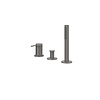 Badrandcombinatie IVY Bond 3-gats Mengkraan Met Uittrekbare Handdouche Zonder Uitloop Geborsteld Metal Black PVD
