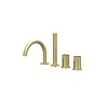 IVY Badrandcombinatie IVY Tribe 4-gats Mengkraan Met Uittrekbare Handdouche Draaibare Uitloop RVS316 Geborsteld Mat Goud PVD