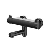 Badthermostaatkraan IVY Pact Opbouw Omstel Met Draaibare Baduitloop Met Omstel Cooltouch Zwart Chroom PVD