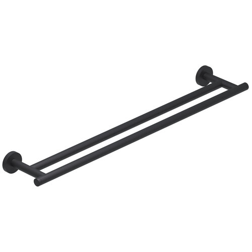 Handdoekrek IVY Dubbel Wandmodel 60 cm Mat Zwart PED 