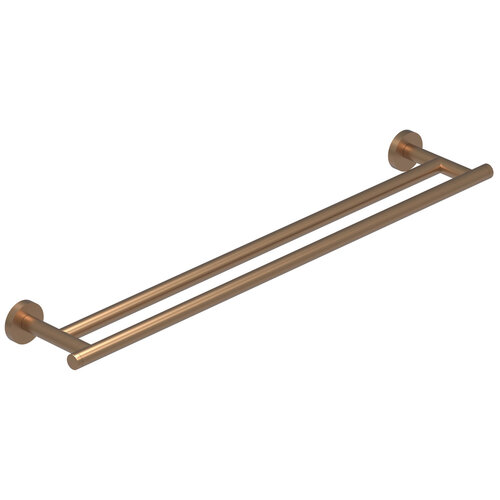 Handdoekrek IVY Dubbel Wandmodel 60 cm Geborsteld Mat Koper PVD 