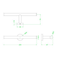 Toiletrolhouder IVY Dubbel Mat Zwart PED