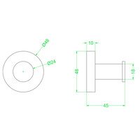 Grote Handdoekhaak IVY Geborsteld Mat Koper PVD