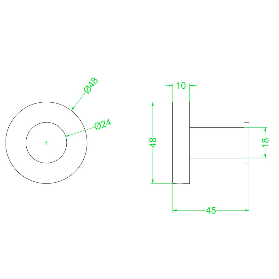 Grote Handdoekhaak IVY Zwart Chroom PVD