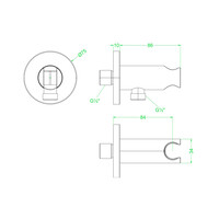 Wandsteun IVY Met Geintegreerde Wateruitlaat 1/2 Geborsteld Mat Koper PVD