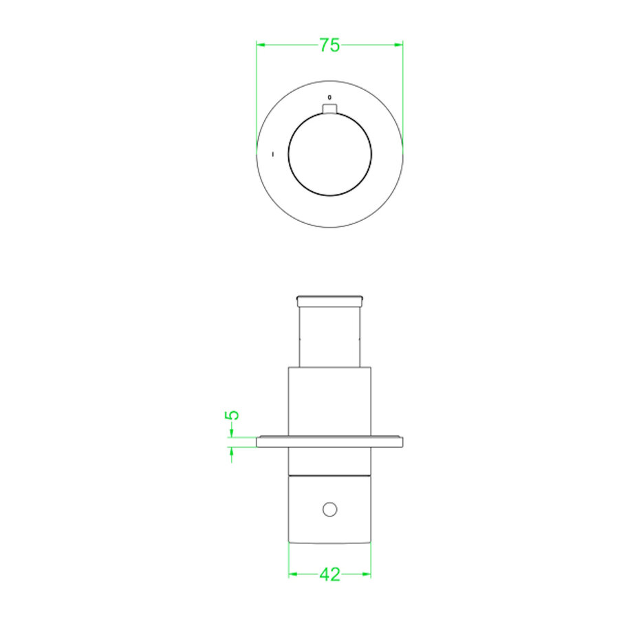 Afbouwdeel IVY Concord Inbouw Stopkraan Symmetry Met Rond Rozet RVS316 Geborsteld Mat Goud PVD