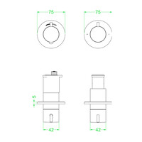 Afbouwdeel IVY Tribe Inbouwthermostaat 2-weg Stop-Omstel Symmetry Met Rond Rozet Geborsteld RVS316