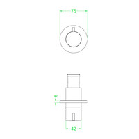Afbouwdeel IVY Tribe Inbouw Stopkraan Symmetry Met Rond Rozet RVS316 Geborsteld Mat Koper PVD