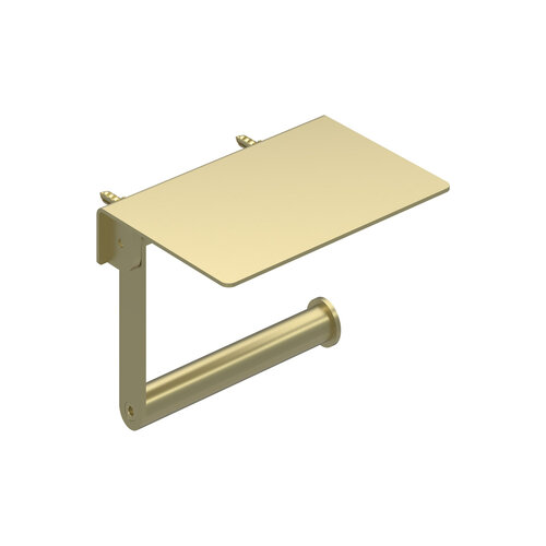 Toiletrolhouder IVY Met Planchet Geborsteld Mat Goud PVD 