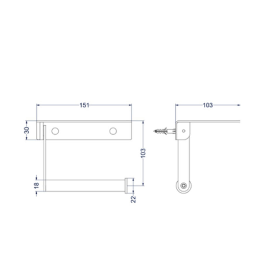 Toiletrolhouder IVY Met Planchet Geborsteld Mat Koper PVD