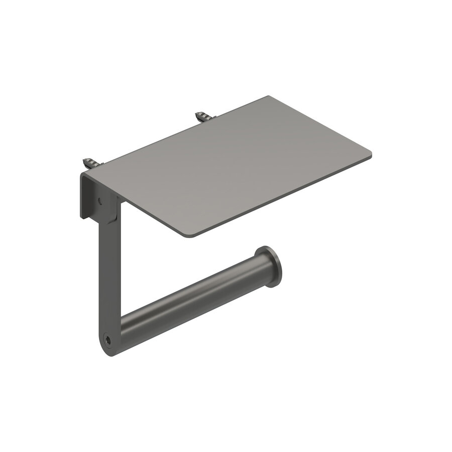 Toiletrolhouder IVY Met Planchet Geborsteld Metal Black PVD