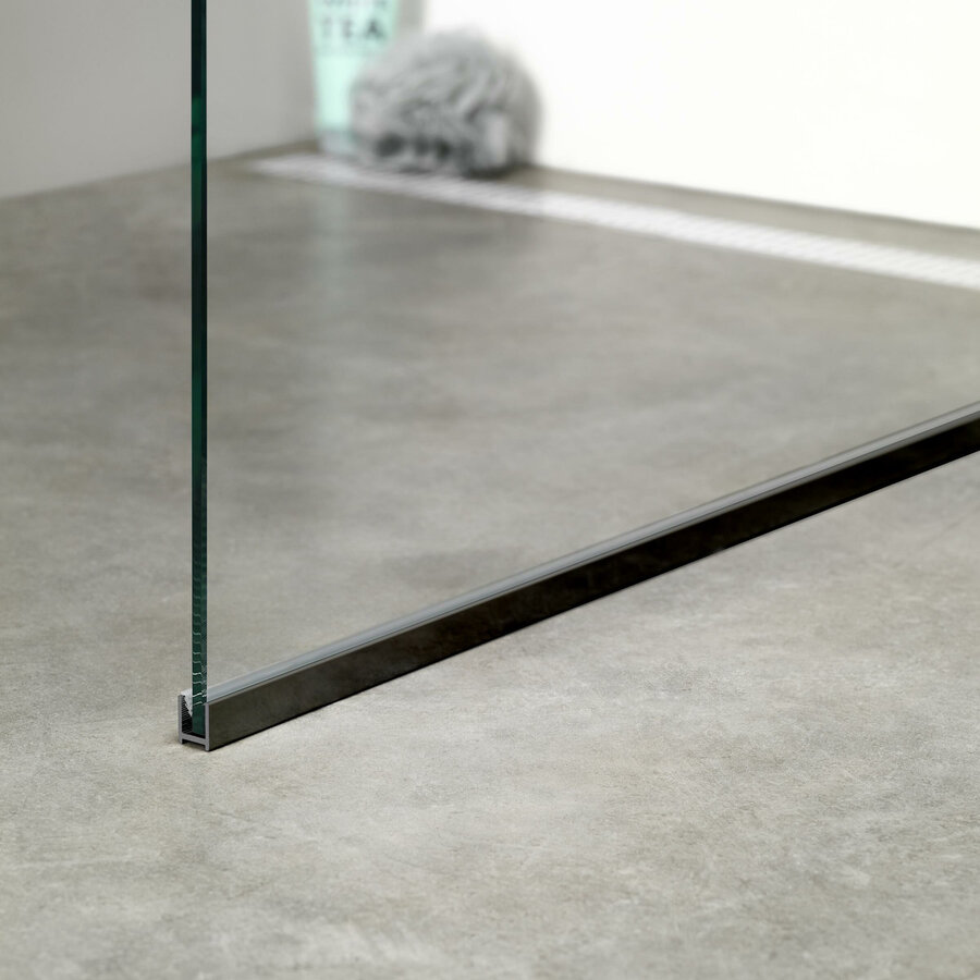 Inloopdouche Sealskin I AM Type A1 140x30x200 cm Helder Glas Antikalk Mat Zwart