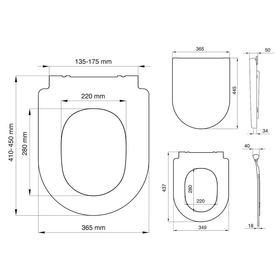 Toiletbril Tiger Stax Thermoplast Wit