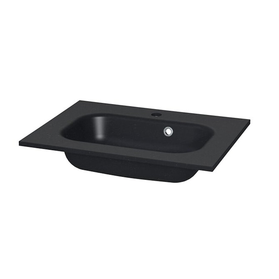 Meubelset Tiger Reverse 60 cm Met 2 Lades Chalet Eik - Mat Zwart incl Oval Wastafel Mat Zwart