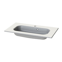 Meubelset Tiger Reverse 80 cm Met 2 Lades Natural Eik - Mat Wit incl Oval Wastafel Mat Wit