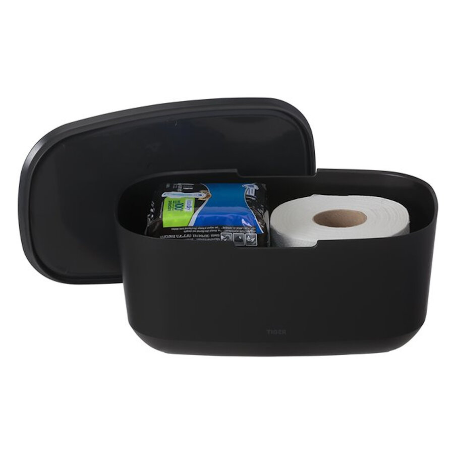 Opbergbox Met Deksel Tiger Tess Vrijstaand Zwart - Antraciet