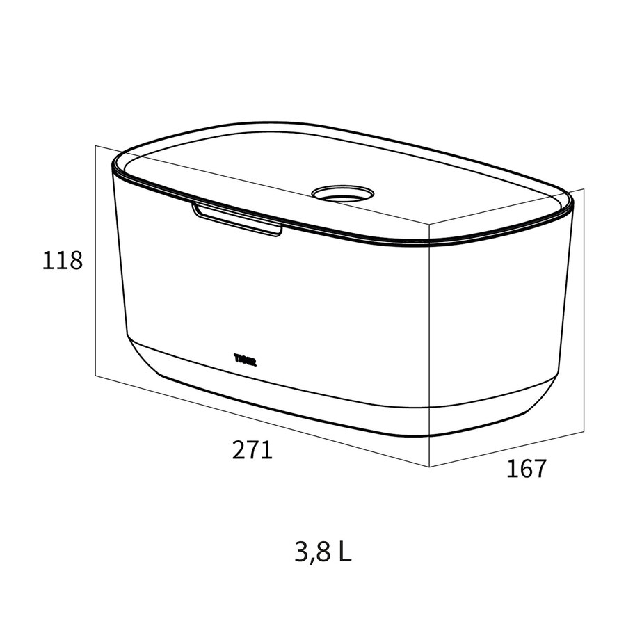 Opbergbox Met Deksel Tiger Tess Vrijstaand Zwart - Antraciet