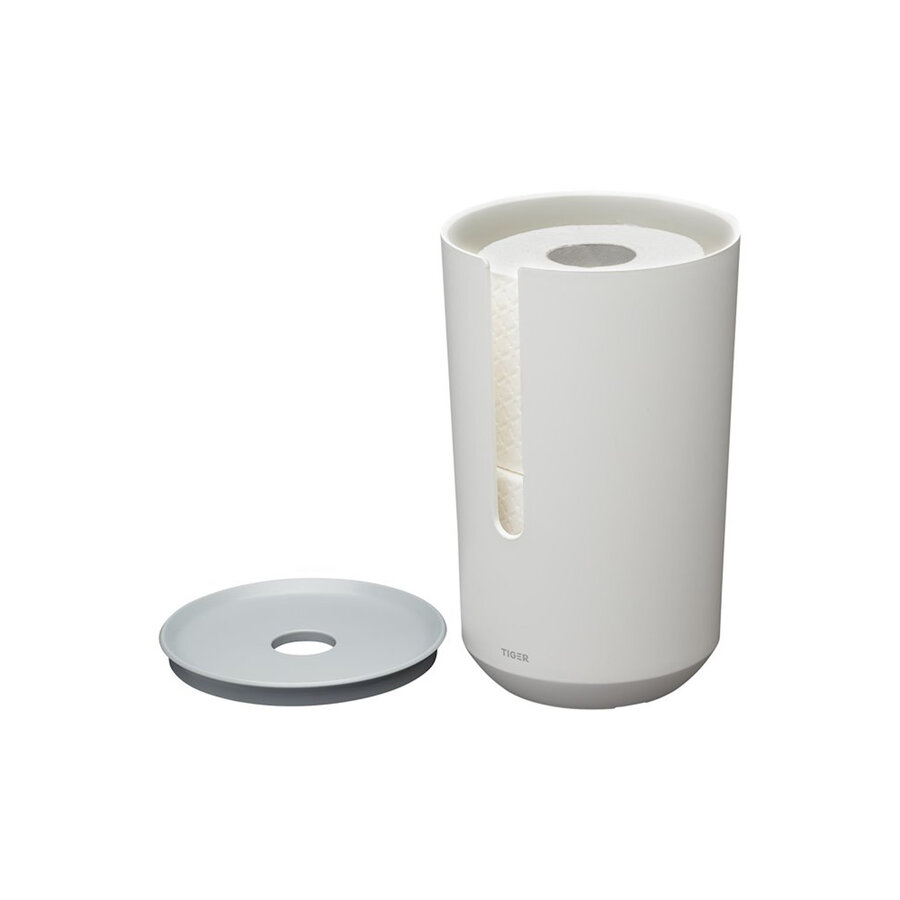 Reserverolhouder Met Deksel Tiger Tess Vrijstaand Wit - Lichtgrijs