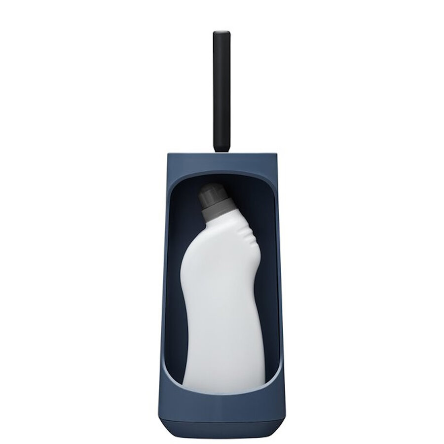 Toiletborstelhouder Tiger Tess Met Opbergfunctie Vrijstaand Swoop Borstel Flexibel Blauw - Zwart