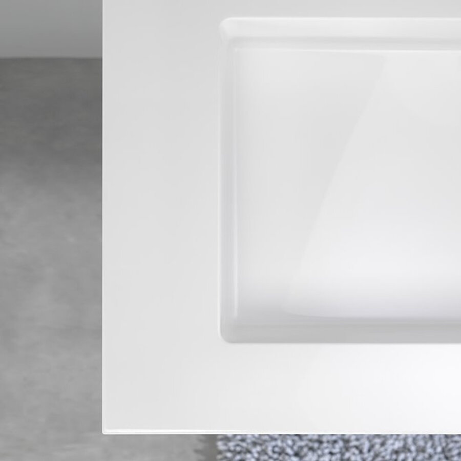 Wastafel Tiger S-line Quadro 120 cm Glanzend Wit