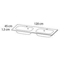 Wastafel Tiger S-line Oval 120 cm Mat Wit