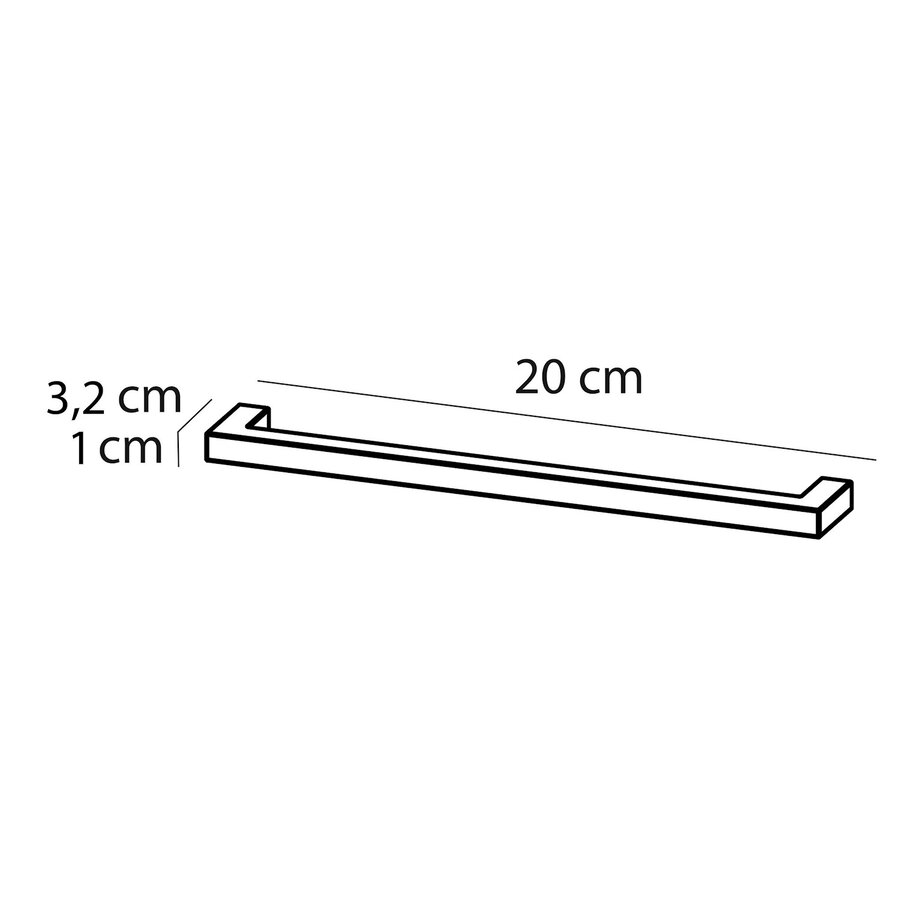 Greep S02 Tiger S-line 20 cm Mat Wit