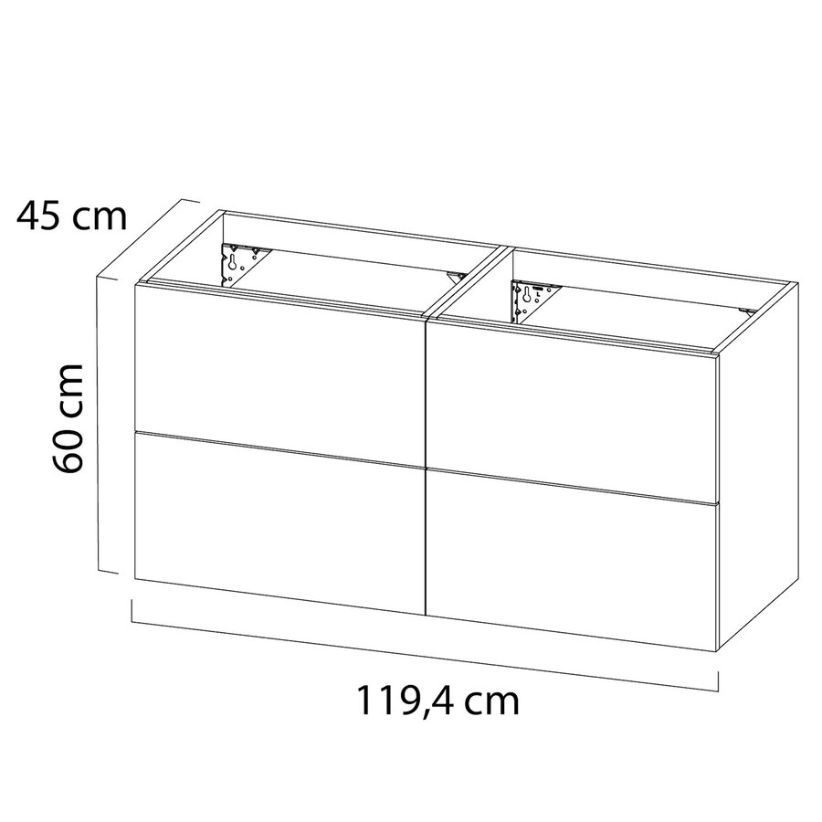 Wastafelonderkast Tiger Studio 120 cm Naturel Eik