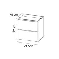 Wastafelonderkast Tiger Loft 60 cm Mat Zwart