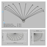 Douchegordijnstangset Sealskin Umbrella Chroom