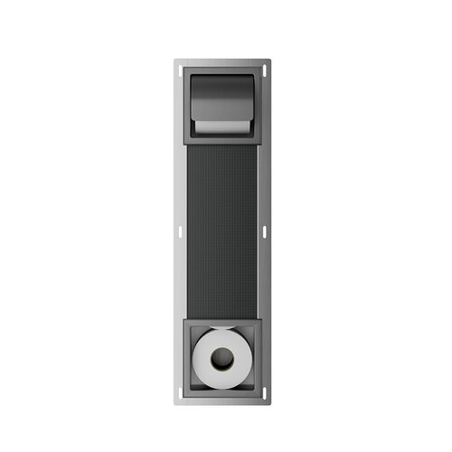 Toiletrolhouder met Klep en Reserverolhouder Inbouw Wiesbaden Rocko Gunmetal 